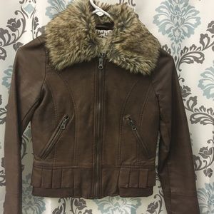 Juniors Brown pleather jacket